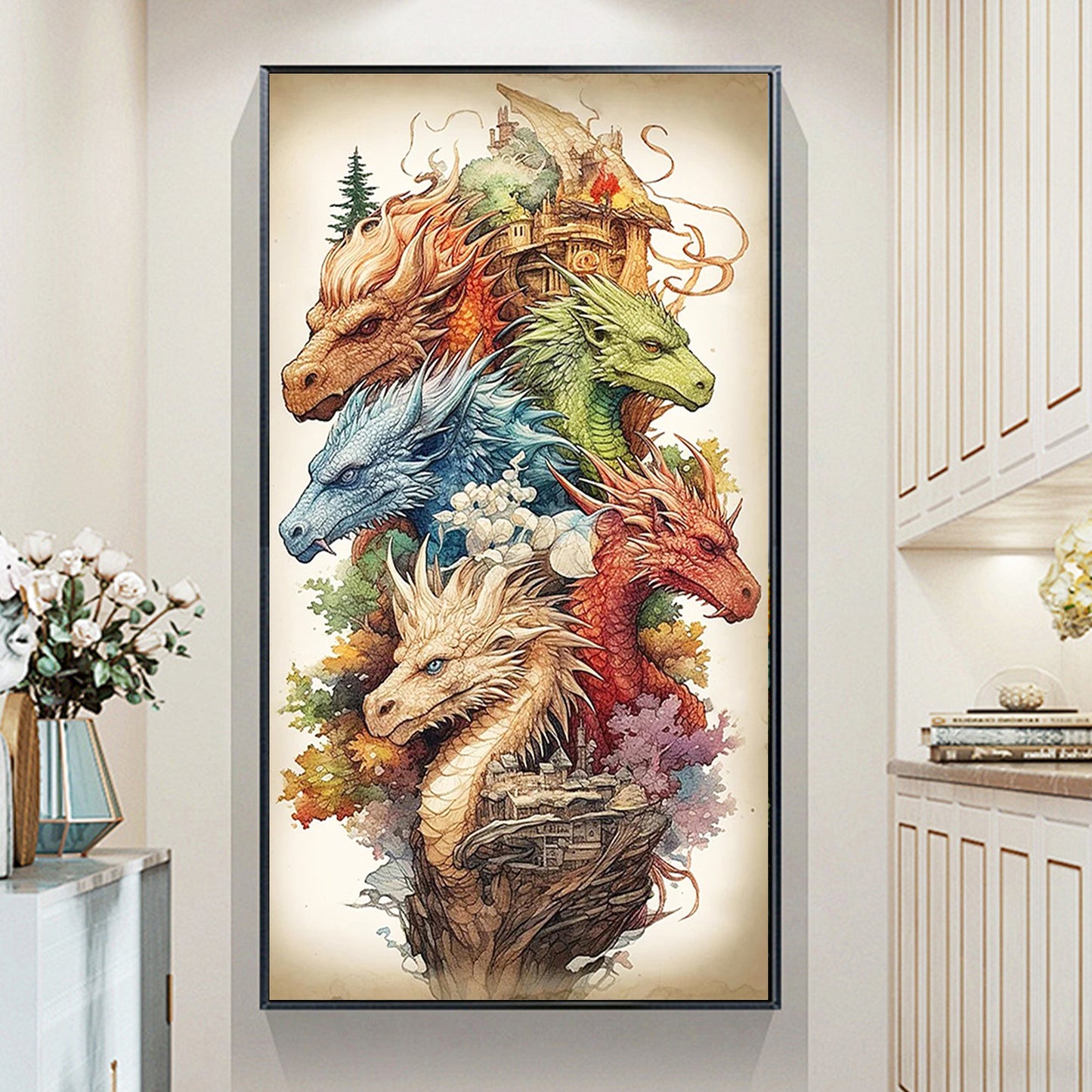 Isle of Five Dragons- Full Round Diamond Painting - 40x70cm