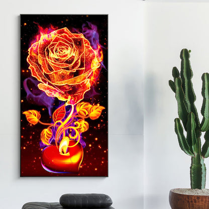 Red rose - Full Round Diamond Painting - 40x70cm