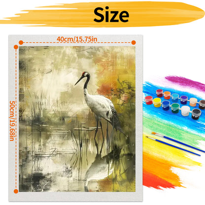 Crane- Paint by Numbers -40x50cm