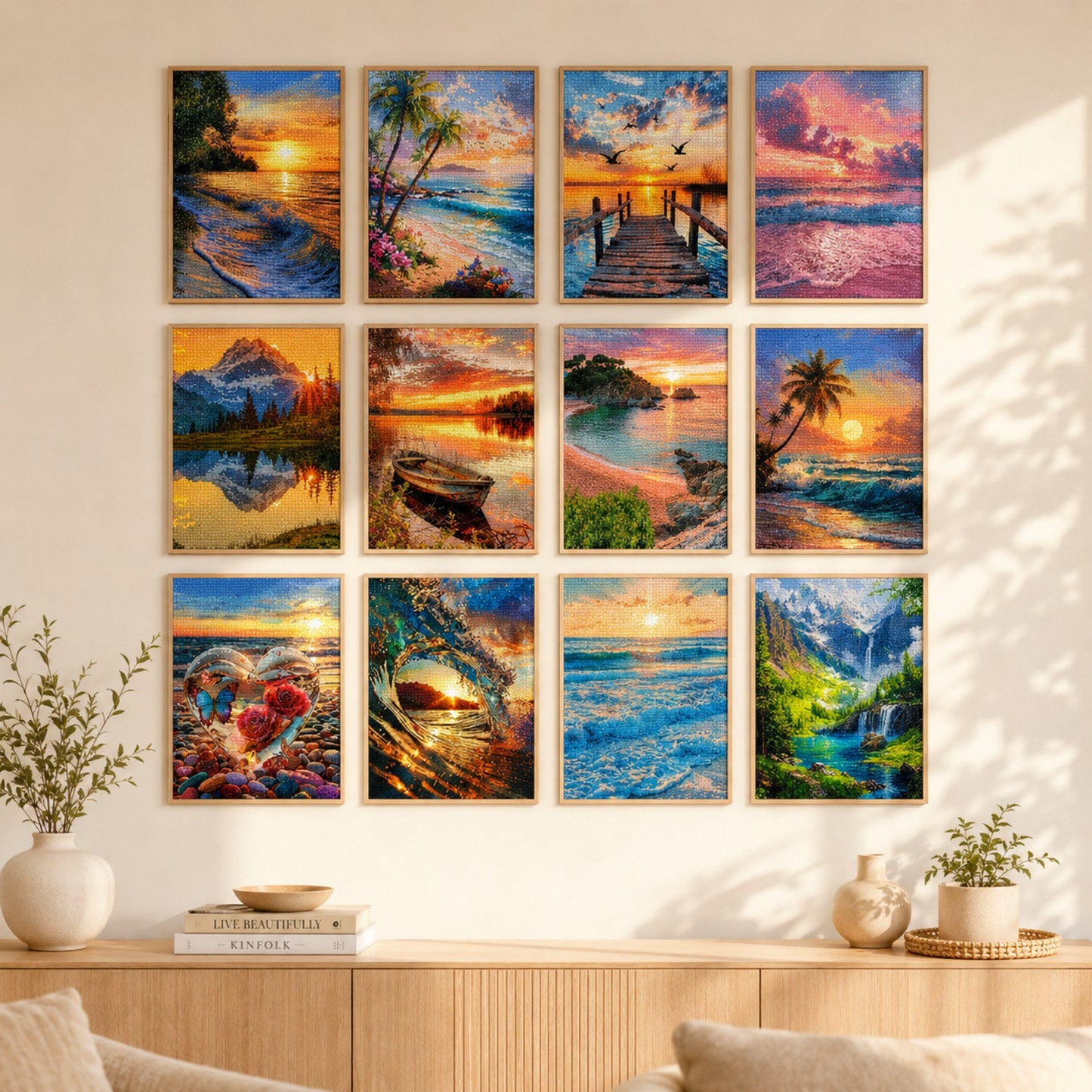 YALKIN Mountain Diamond Painting Art and Craft Kits 12 Piece -12x16in