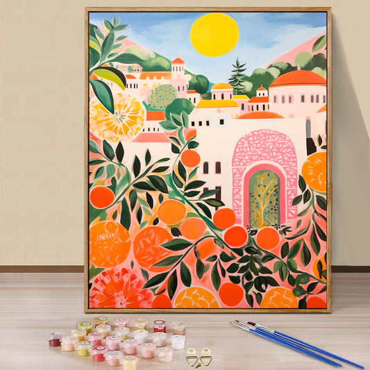 Orange House - Painting with Numbers -40x50cm