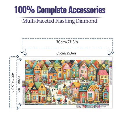 Small town - Full Round Diamond Painting - 70x40cm