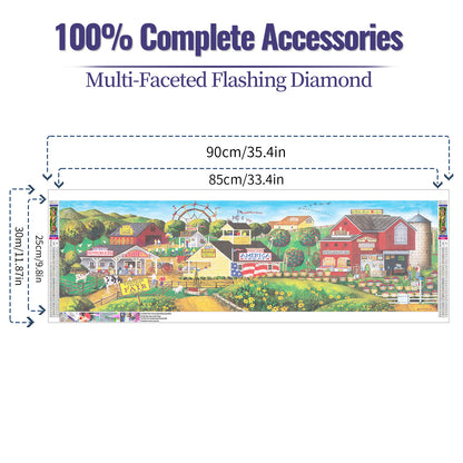 Farm- Full Round Diamond Painting - 90x30cm