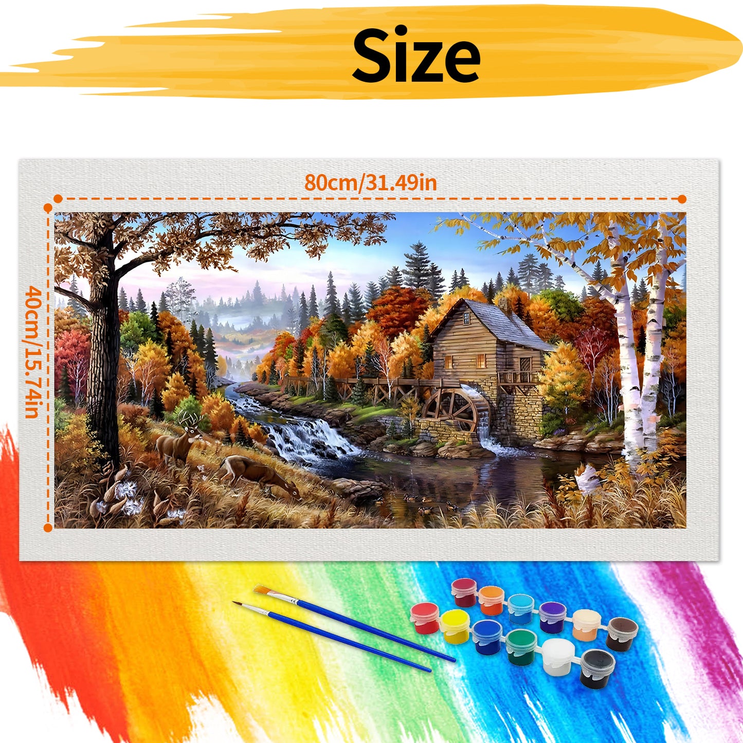 Forest House- Painting by Numbers -80x40cm