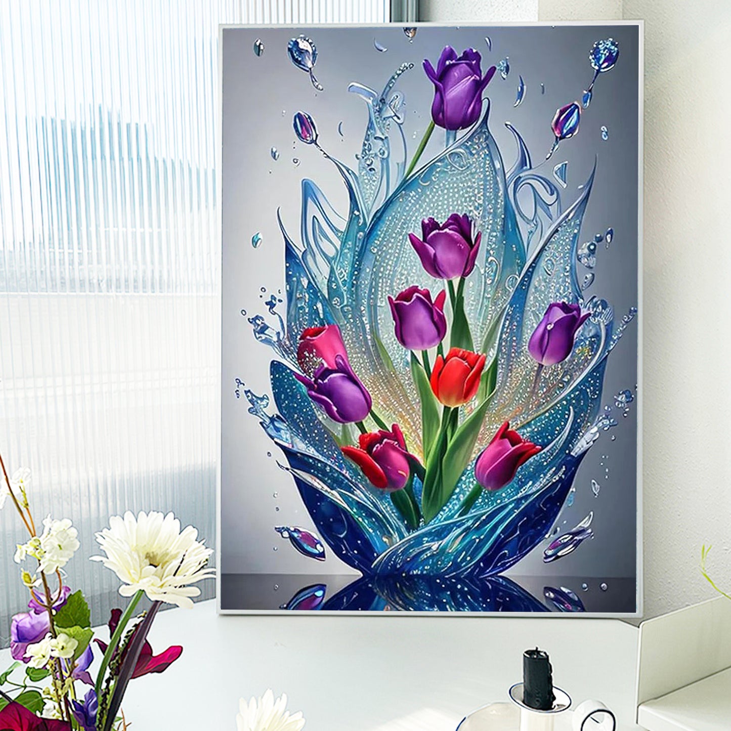 Water Rose - Full Round Diamond Painting - 30x40cm