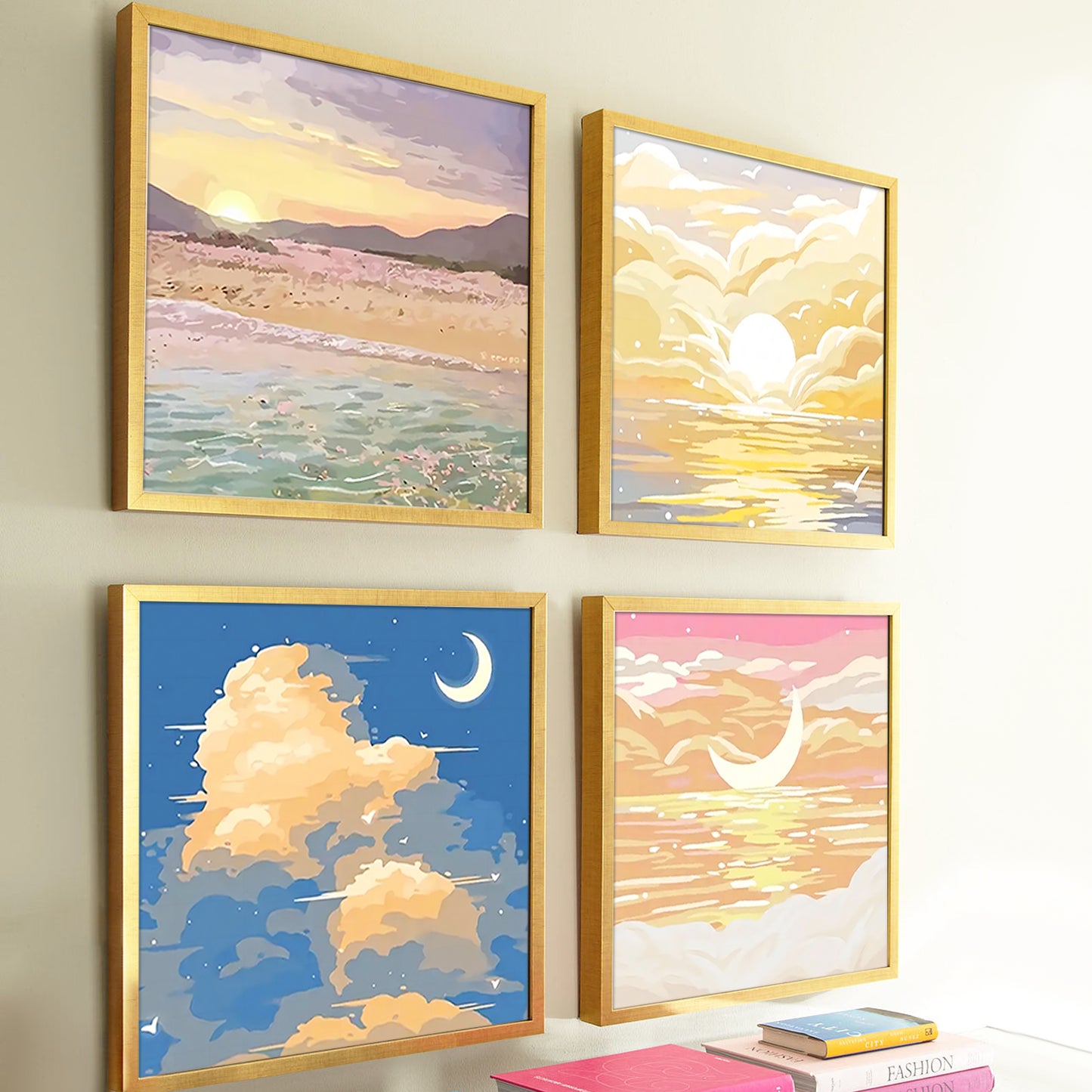 Cloud - Painting with Numbers -20x20cm-4pcs/set