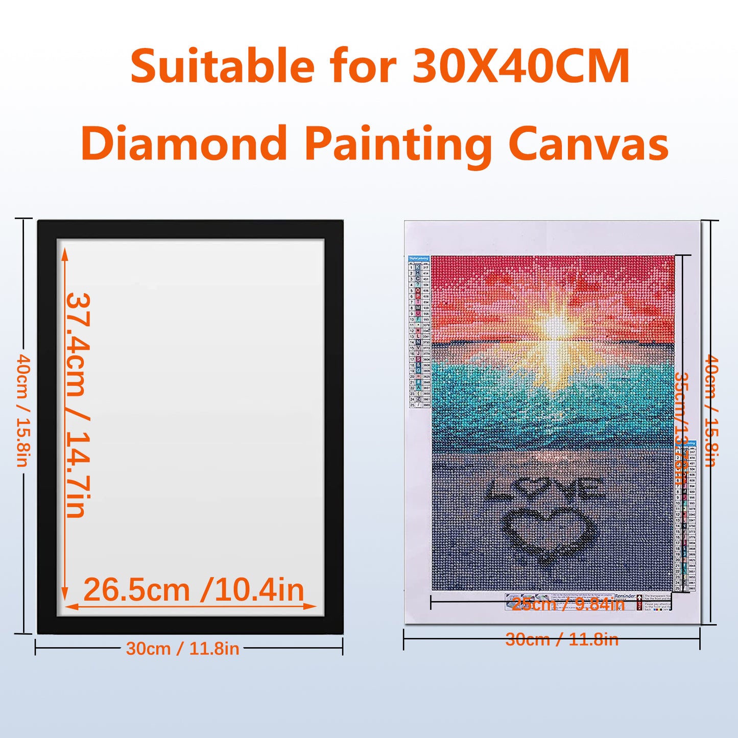 YALKIN Magnetic Diamond Painting Frames, 12x16 Inch Diamond Painting Canvas Frames, Self Adhesive Soft Diamond Art Frames For Wall And Window, Inside Size 10.4x14.7 Inch