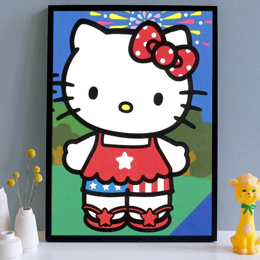 Hello kitty- Full Round Diamond Painting - 30x40cm