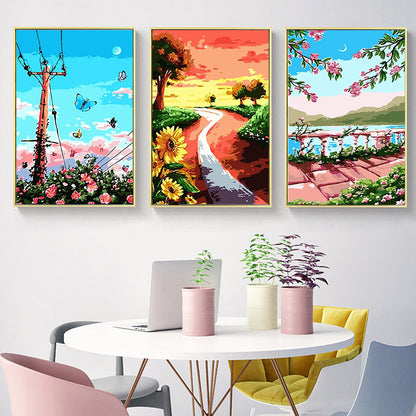 Seaside Scenery - Painting with Numbers -20x30cm -6 pack