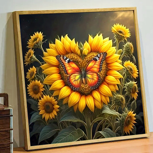 Sunflower Butterfly  - Paint by Numbers -40x50cm