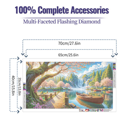 Peach forest - Full Round Diamond Painting - 70x40cm