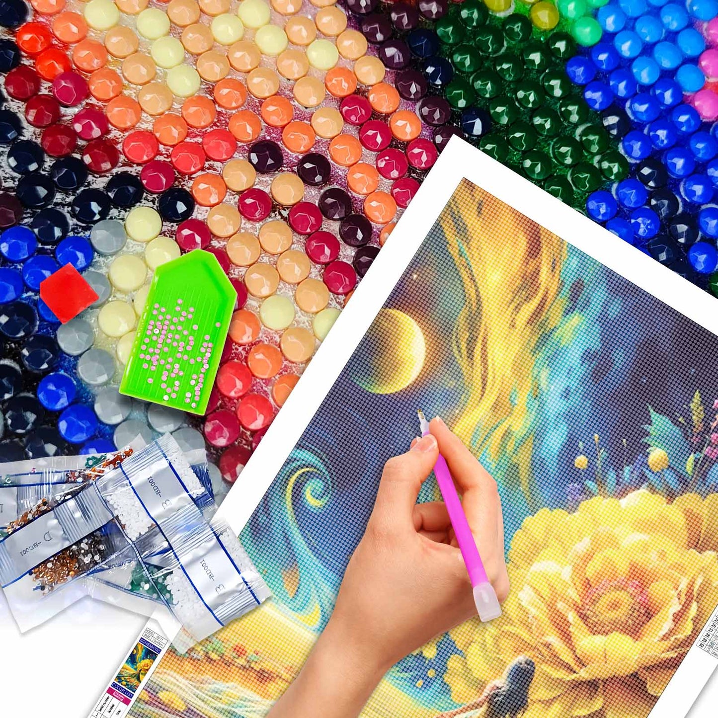 Flower- Full Round Diamond Painting - 40x70cm