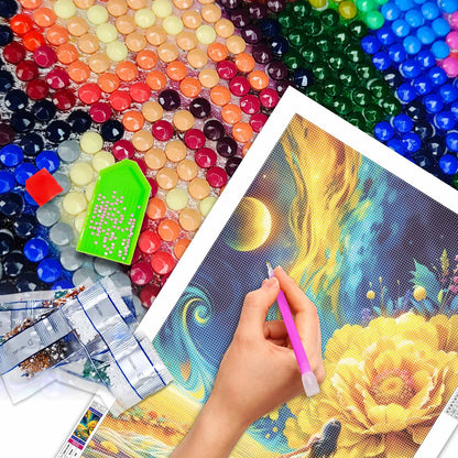 Flower- Full Round Diamond Painting - 40x70cm