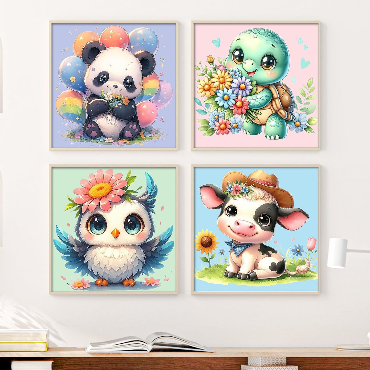 Small animals - Painting by Numbers -20x20cm-4pcs/set