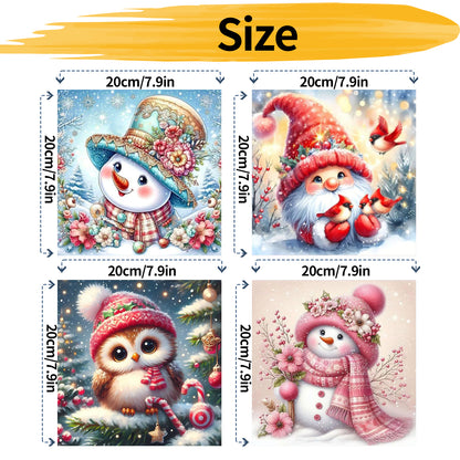 Winter - Painting by Numbers -20x20cm-4pcs/set