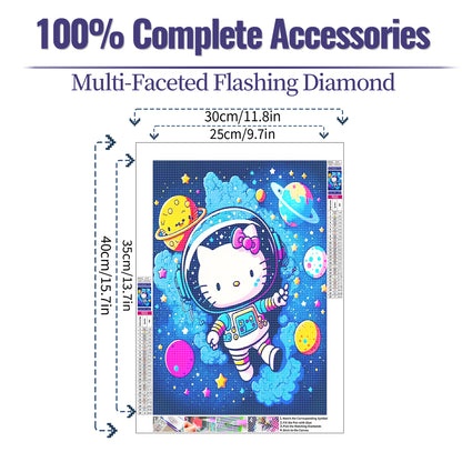Hello kitty- Full Round Diamond Painting - 30x40cm