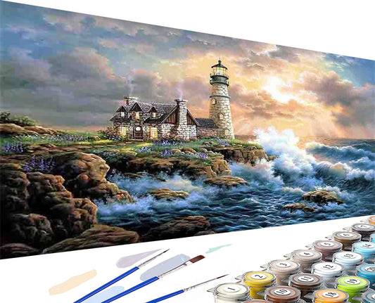 Lighthouse - Painting with Numbers - 90x40cm