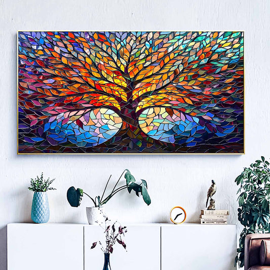 Colourful tree - Full Round Diamond Painting - 70x40cm