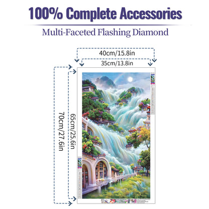 Waterfall- Full Round Diamond Painting - 40x70cm