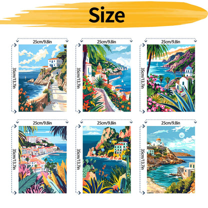 Holiday scenery - Paint by Numbers -25x35cm/6pcs