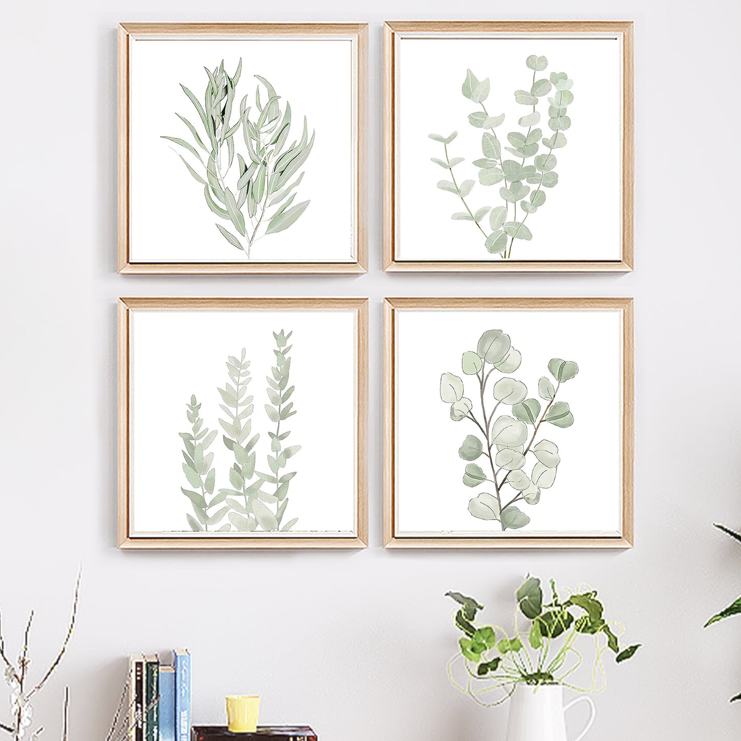 Plants - Painting with Numbers -20x20cm-4pcs/set