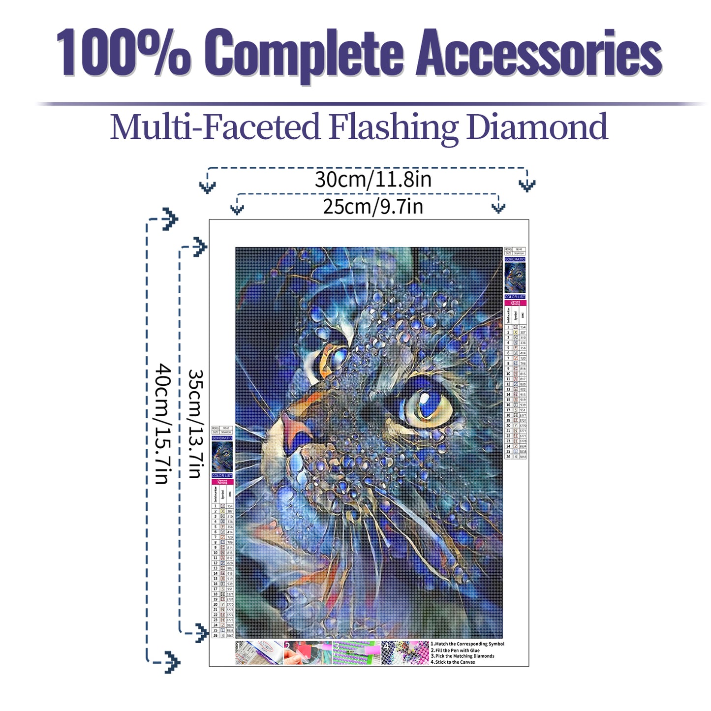 Cat - Full Round Diamond Painting Kits - 30x40cm