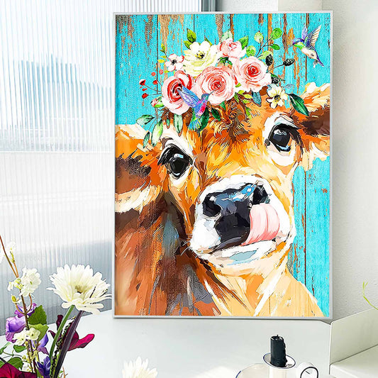 Cow- Full Round Diamond Painting - 30x40cm