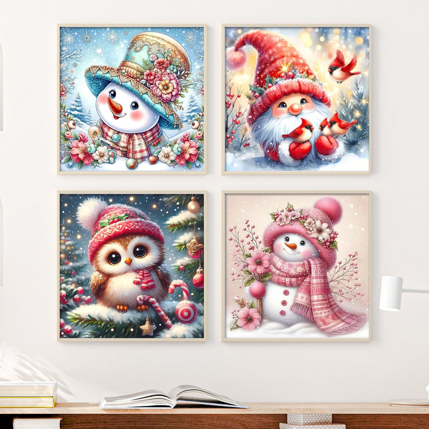 Winter - Painting by Numbers -20x20cm-4pcs/set