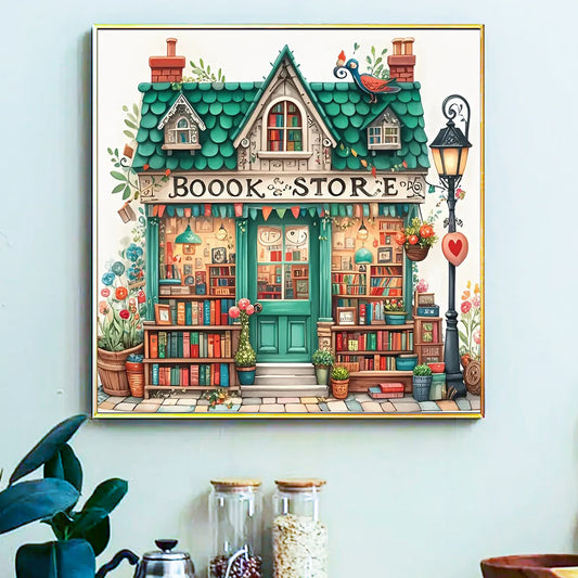 Bookstore - Painting by Numbers -40x40cm