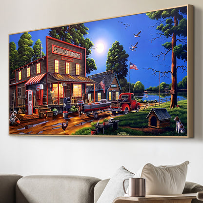 Petrol station - Full Round Diamond Painting - 70x40cm