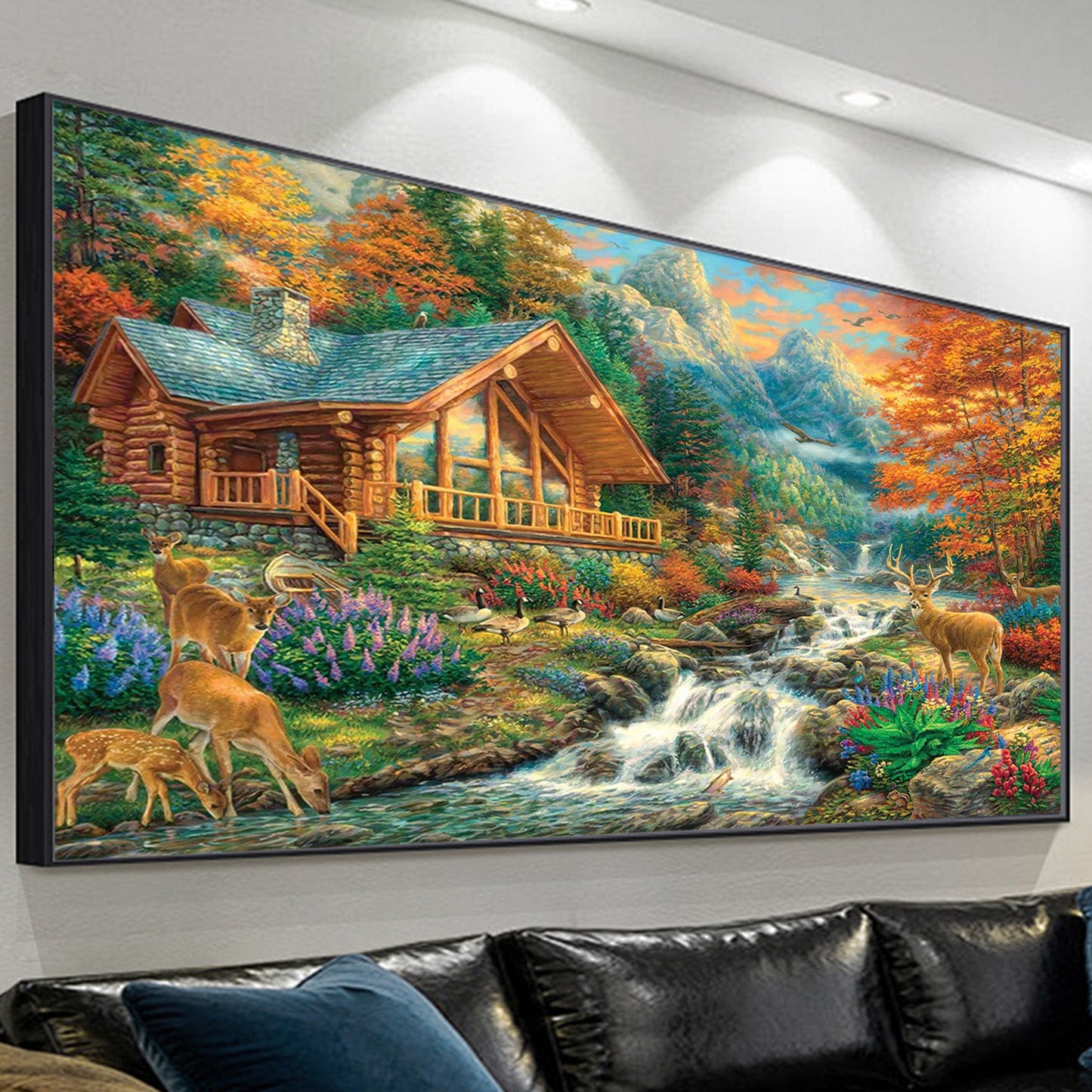 Wooden house- Painting by Numbers -80x40cm