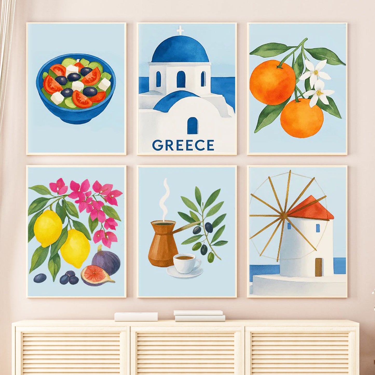 Blue colour - Painting by Numbers -20x30cm/6pcs