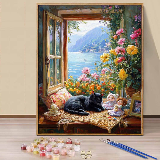 Black cat- Paint by Numbers -40x50cm