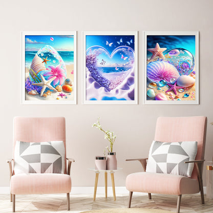 3pcs Seaside Shells - Painting with Numbers -30x40cm