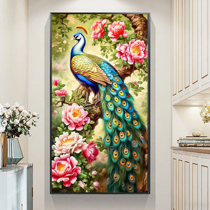 Peacock - Full Round Diamond Painting - 70x40cm