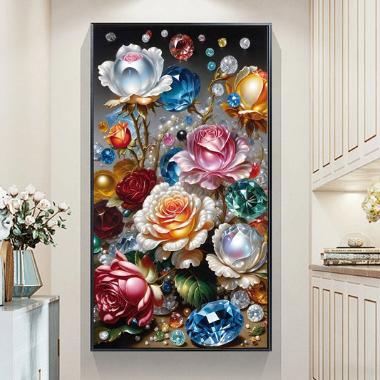 Jewel flower- Full Round Diamond Painting - 40x70cm