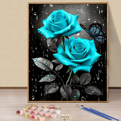 Blue Rose  - Paint by Numbers -40x50cm