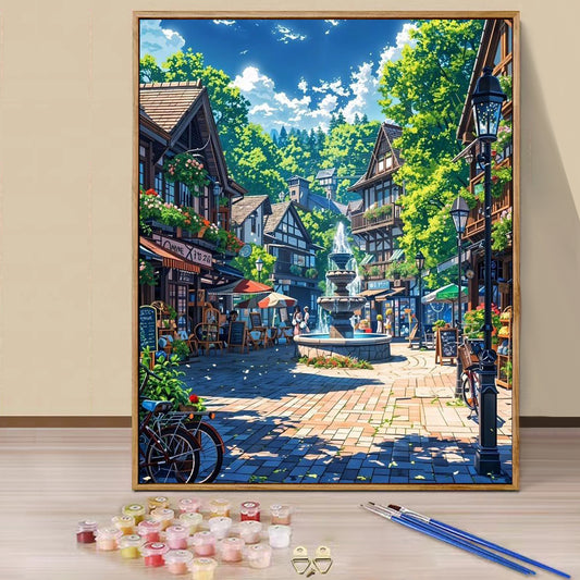 Town - Paint by Numbers -40x50cm