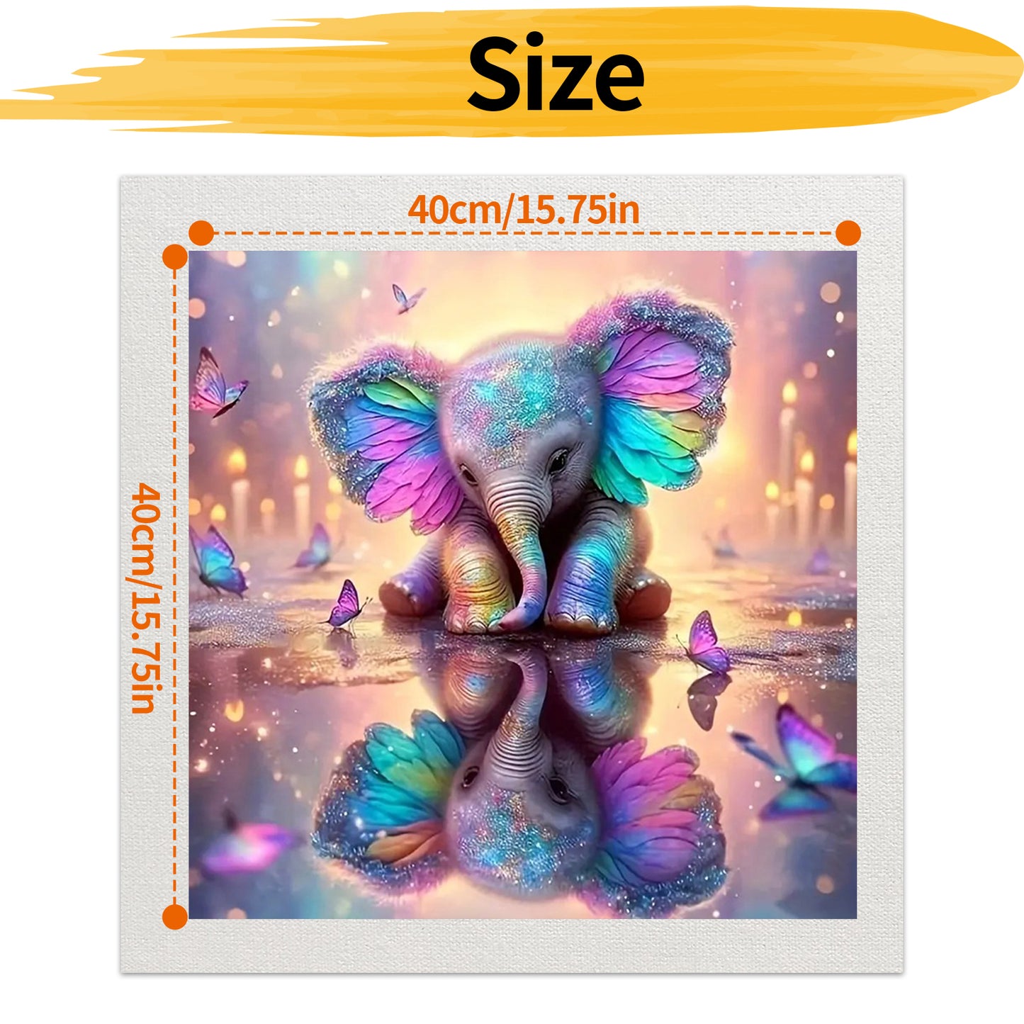 Elephant- Painting by Numbers -40x40cm