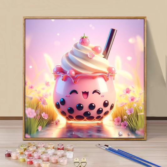 Ice cream milk tea- Paint by Numbers -40x40cm