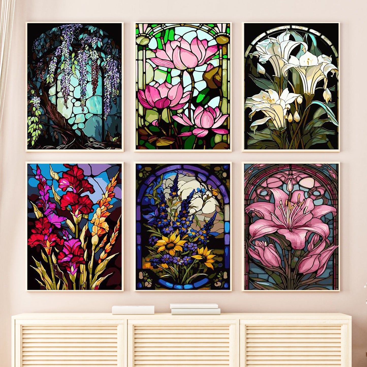 Flower - Paint by Numbers -25x35cm/6pcs