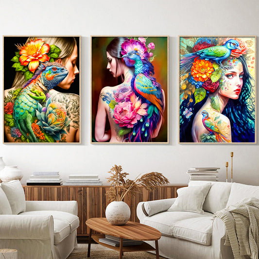 3Pack Animal Girl - Painting with Numbers -30x40cm - SY033