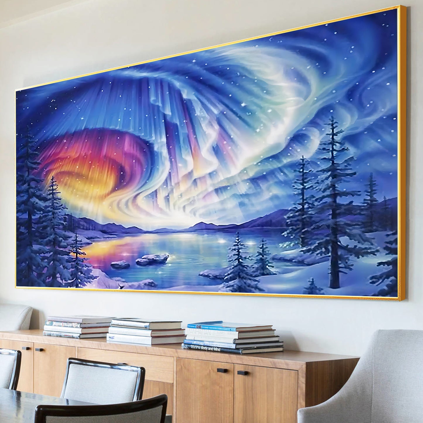 Winter Aurora - Full Round Diamond Painting - 70x40cm