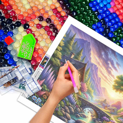 Village - Full Round Diamond Painting - 70x40cm