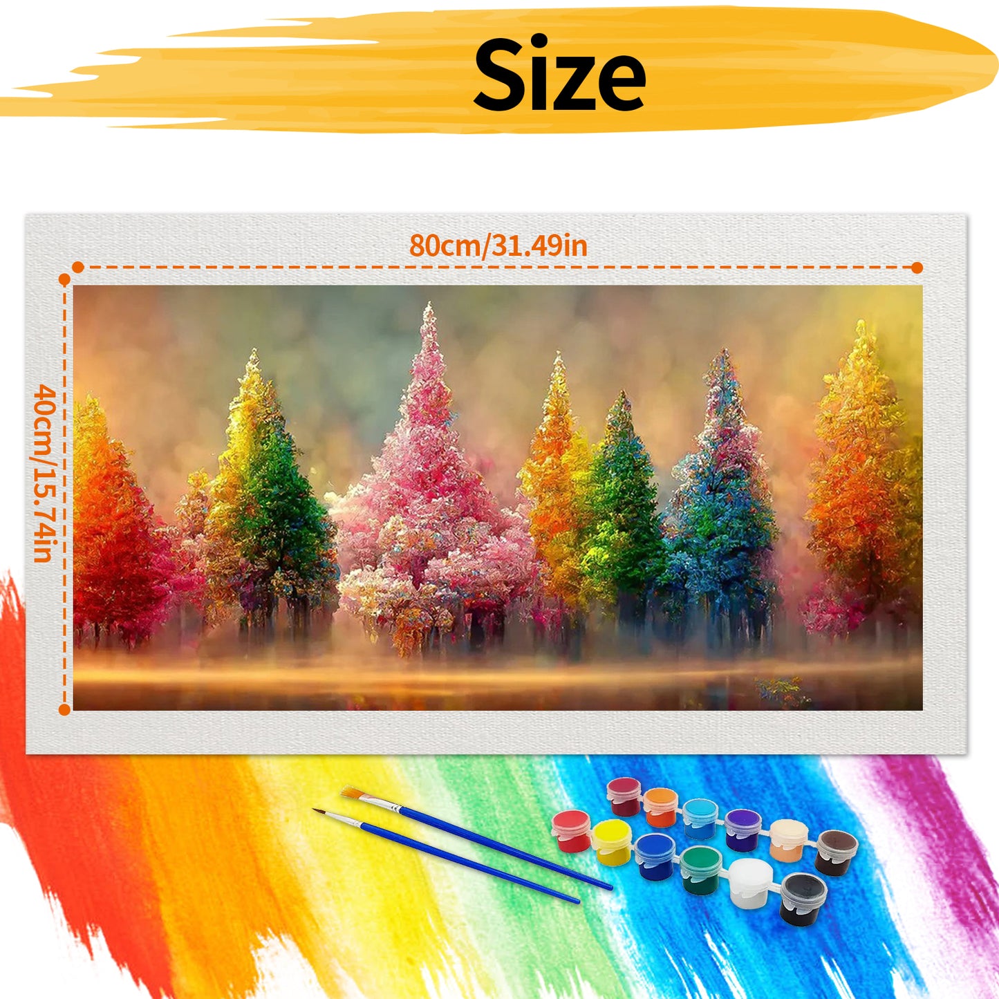 Forest- Painting by Numbers -80x40cm
