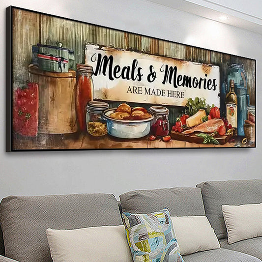 Meal and memory- Full Round Diamond Painting - 90x30cm