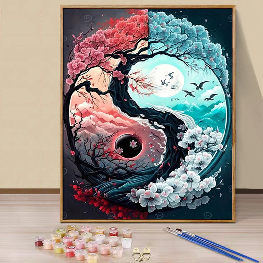 Tai Chi Tree- Paint by Numbers -40x50cm