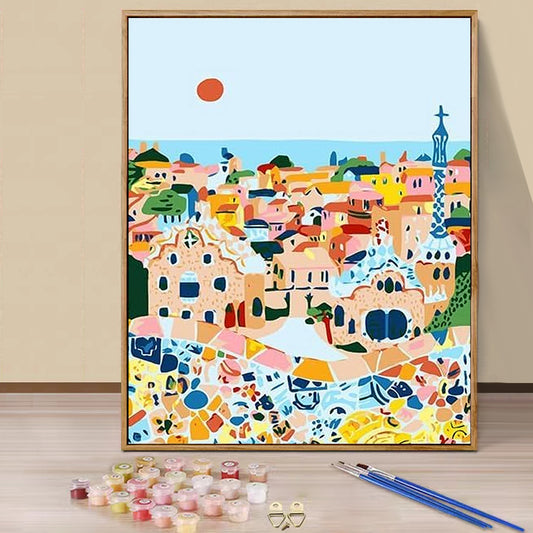 Town - Paint by Numbers -25x35cm