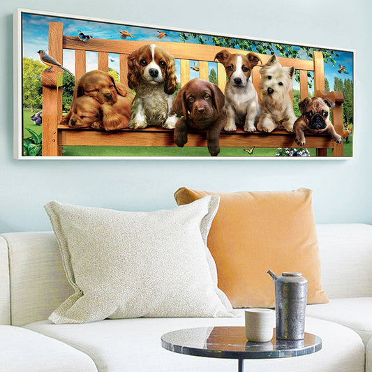 Dogs - Full Round Diamond Painting - 90x30cm