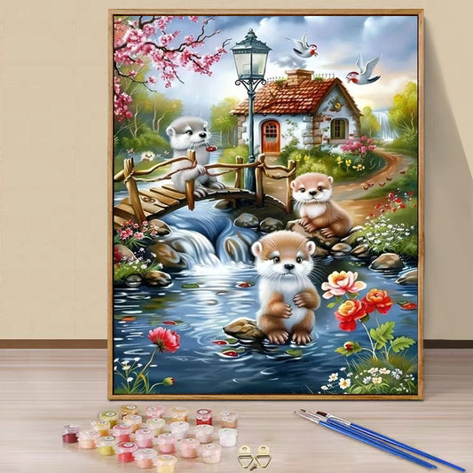 Otter- Paint by Numbers -40x50cm